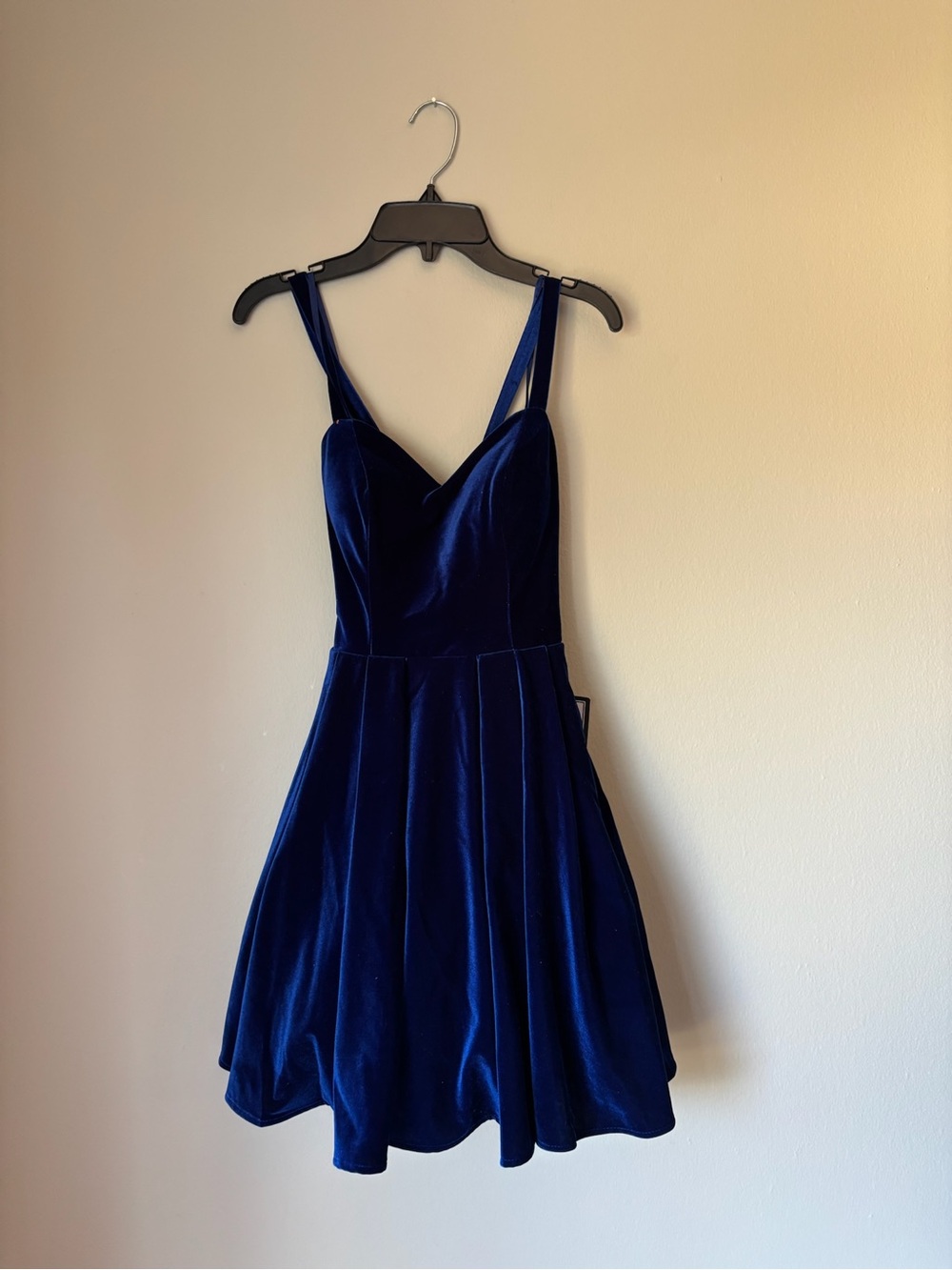 Blondie Nites Deep Navy Velvet A-Line Mini Dress